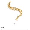 20CHANEL香奈儿双c方形金色项链手链
