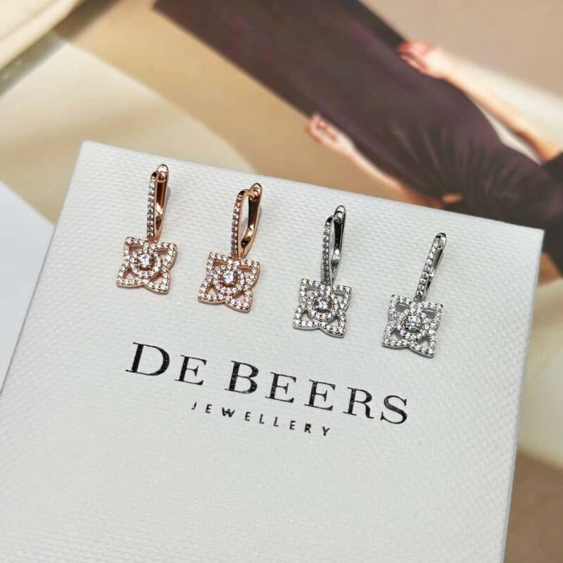 ☑️戴比尔斯 De Beers迷你lotus 莲花耳钉耳环 - Image 11