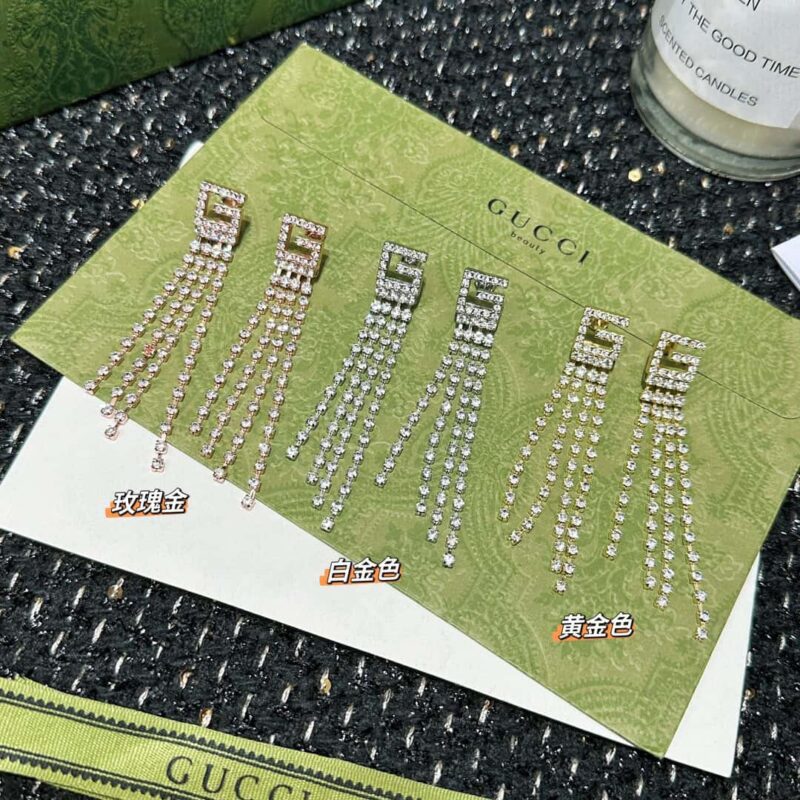 ☀Gucci古驰G字母满钻流苏耳钉耳环 ☀ - Image 8