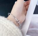 光面 ☀️Tiffany&co 蒂芙尼 经典款T字系列 光面银色玫瑰金双T手镯 ☀️