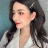 20CHANEL香奈儿双c黑皮绳发夹发卡