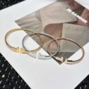 光面 ☀️Tiffany&co 蒂芙尼 经典款T字系列 光面银色玫瑰金双T手镯 ☀️