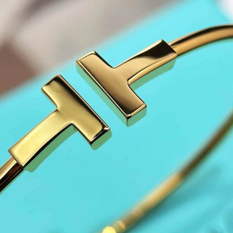 光面 ☀️Tiffany&co 蒂芙尼 经典款T字系列 光面银色玫瑰金双T手镯 ☀️ - Image 23