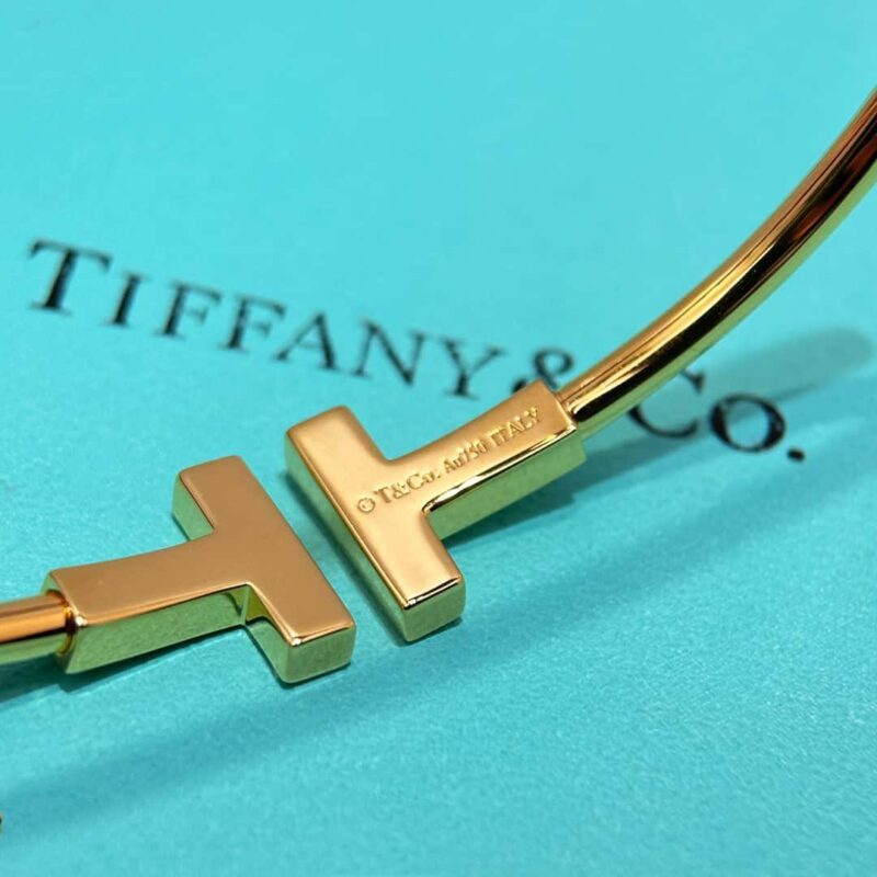 光面 ☀️Tiffany&co 蒂芙尼 经典款T字系列 光面银色玫瑰金双T手镯 ☀️ - Image 24