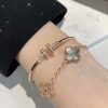 带钻 ☀️Tiffany&co 蒂芙尼 经典款T字系列 带钻银色玫瑰金双T手镯 ☀️