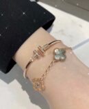 带钻 ☀️Tiffany&co 蒂芙尼 经典款T字系列 带钻银色玫瑰金双T手镯 ☀️