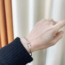 带钻 ☀️Tiffany&co 蒂芙尼 经典款T字系列 带钻银色玫瑰金双T手镯 ☀️