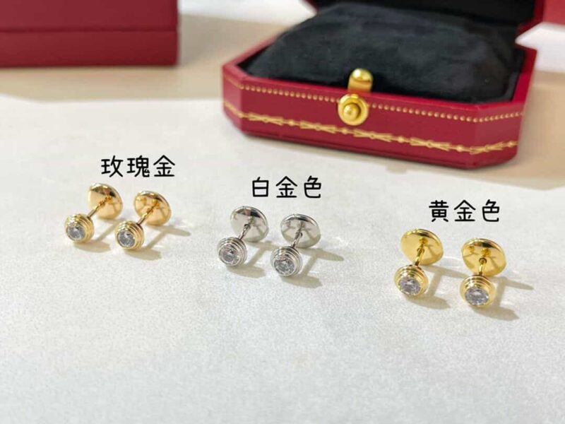 Cartier飞碟系列 单钻耳钉