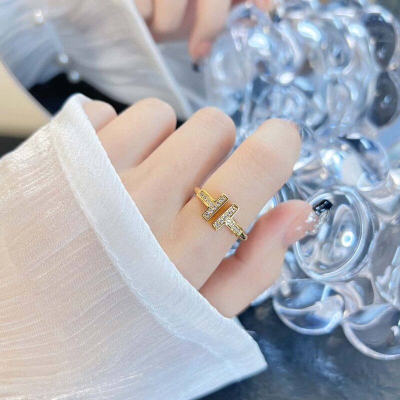 （5钻）☀️Tiffany&co 蒂芙尼 经典款T字系列 5钻双T戒指 ☀️ - Image 15