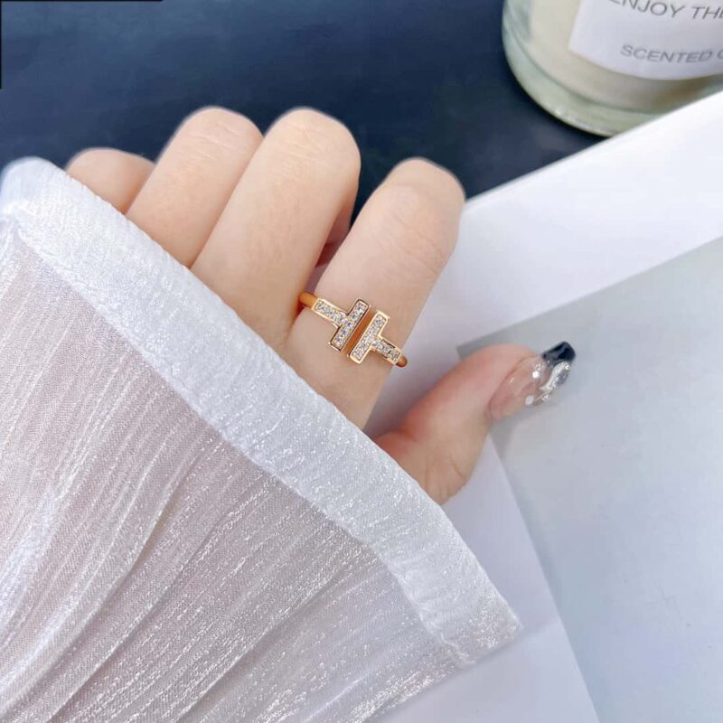 （5钻）☀️Tiffany&co 蒂芙尼 经典款T字系列 5钻双T戒指 ☀️ - Image 16