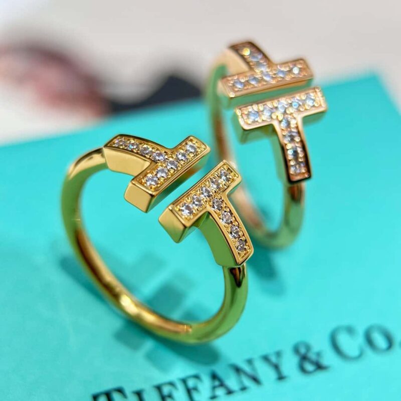 （5钻）☀️Tiffany&co 蒂芙尼 经典款T字系列 5钻双T戒指 ☀️ - Image 7