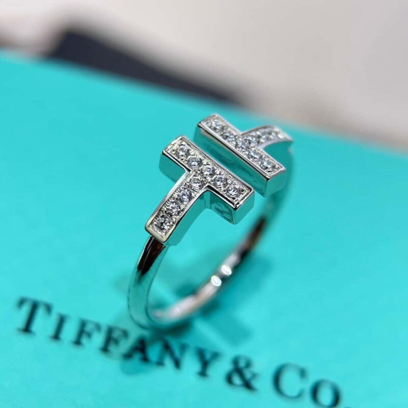 （5钻）☀️Tiffany&co 蒂芙尼 经典款T字系列 5钻双T戒指 ☀️ - Image 10