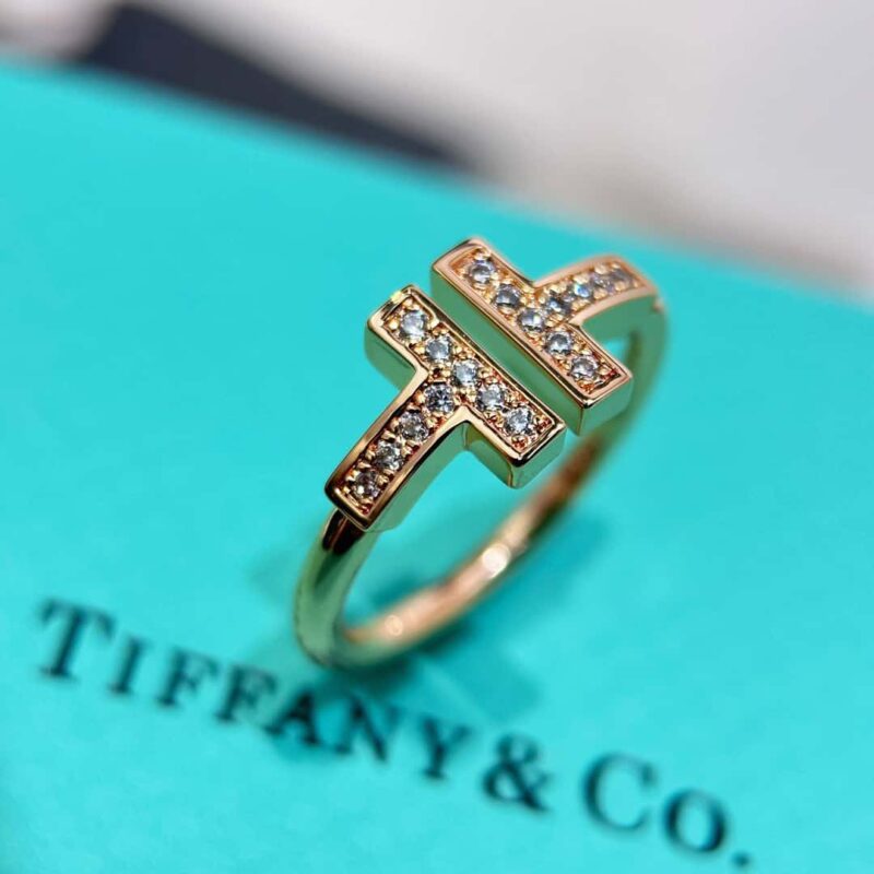 （5钻）☀️Tiffany&co 蒂芙尼 经典款T字系列 5钻双T戒指 ☀️ - Image 11