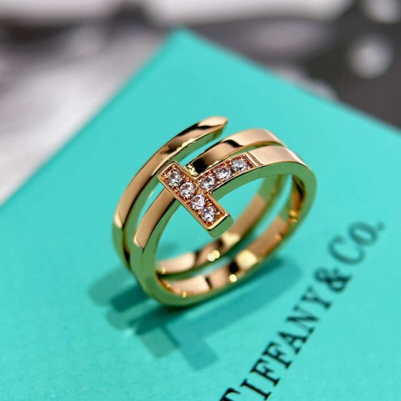 ☀️三圈戒指 ☀️Tiffany&co 蒂芙尼 经典款T字系列 三圈双T戒指 ☀️ - Image 10