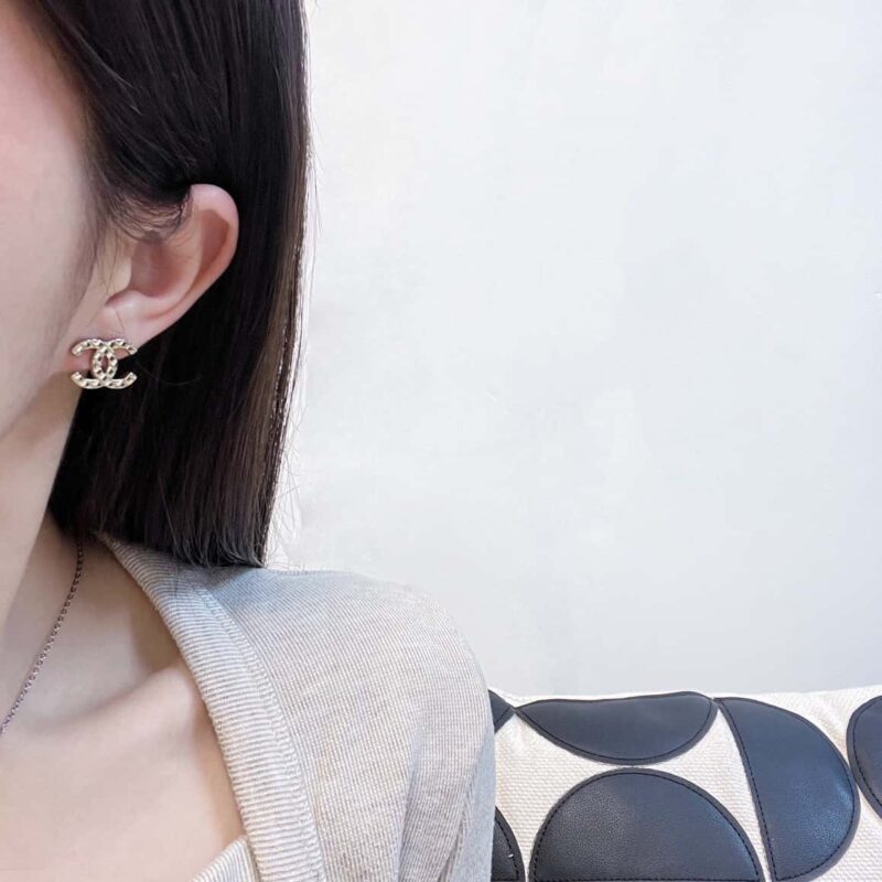 香奈儿耳钉 ☀️原单货 ☀️☑️ 香奈儿CHANEL金色菱格耳钉耳环 ☀️ - Image 5