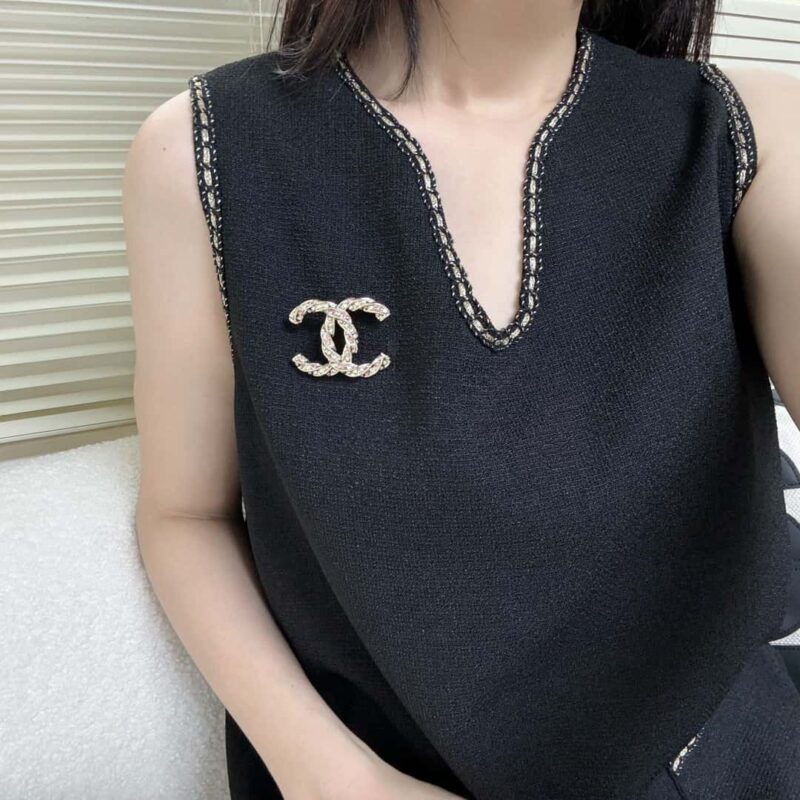 ☀️☑️ 香奈儿双c粉钻珍珠胸针 - Image 5