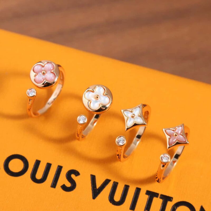 ☀Louis Vuitton 路易威登COLOR BLOSSOM MINI STAR 粉贝 白贝钻石戒指 - Image 7