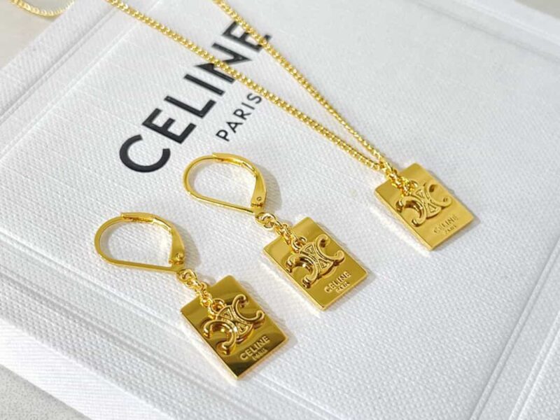 Celine赛琳凯旋门项链 耳钉耳环