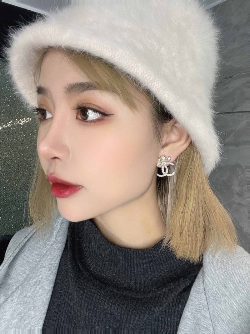 CHANEL香奈儿皇冠双c耳钉耳环 - Image 2