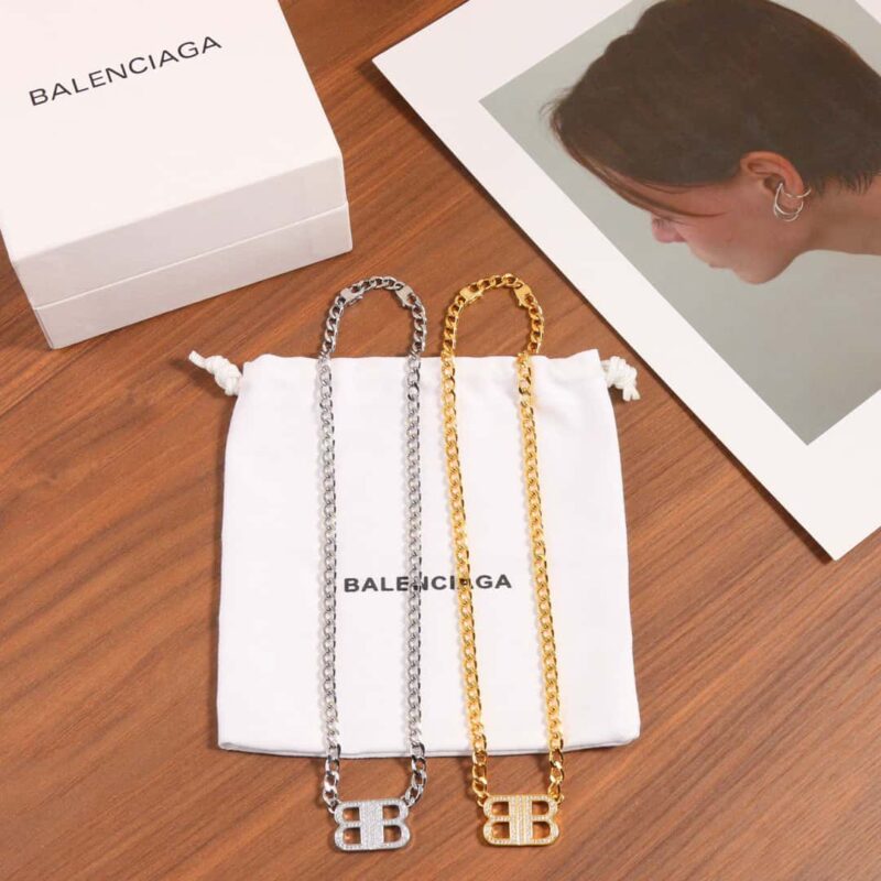☀️️巴黎世家BALENCIAGA双B满钻项链 - Image 3