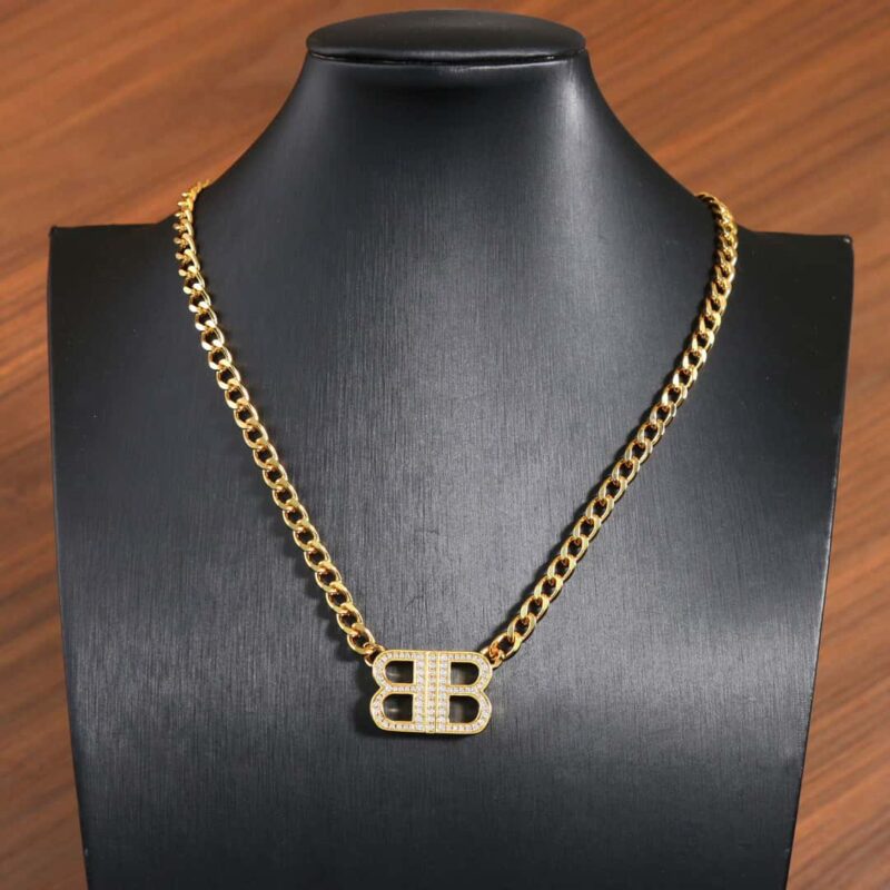 ☀️️巴黎世家BALENCIAGA双B满钻项链 - Image 4