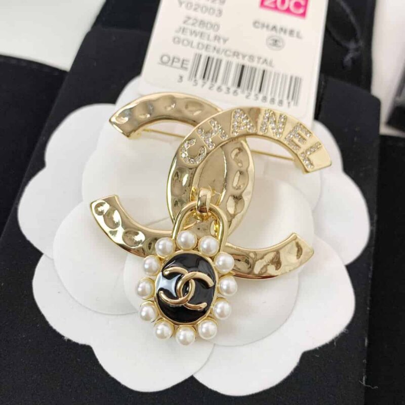 CHANEL香奈儿双c珍珠胸针 耳钉耳环 - Image 3