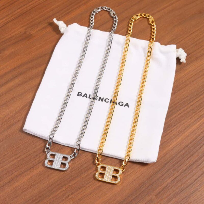 ☀️️巴黎世家BALENCIAGA双B满钻项链 - Image 8