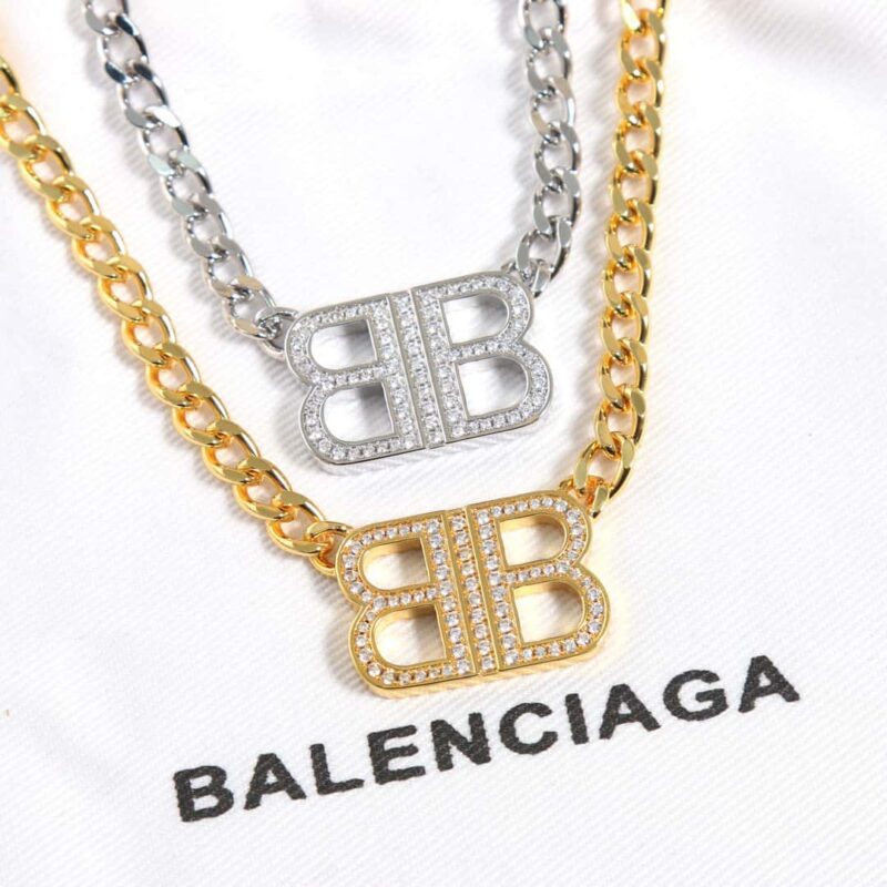 ☀️️巴黎世家BALENCIAGA双B满钻项链 - Image 9