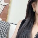 ☑️DIOR迪奥CD珍珠黑钻耳钉耳环
