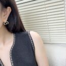☑️DIOR迪奥CD珍珠黑钻耳钉耳环
