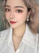 CHANEL香奈儿双c珍珠桃心耳钉耳环