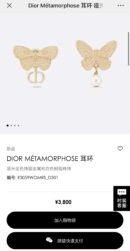 ☑️DIOR迪奥金色蝴蝶珍珠CD耳钉耳环