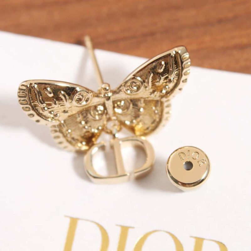 ☑️DIOR迪奥金色蝴蝶珍珠CD耳钉耳环 - Image 19