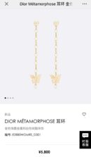 ☑️DIOR迪奥流苏金色蝴蝶珍珠CD耳钉耳环