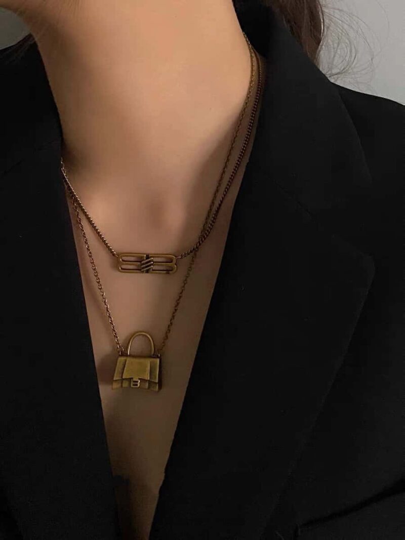 ☀️️巴黎世家BALENCIAGA金色包包👜项链 - Image 15