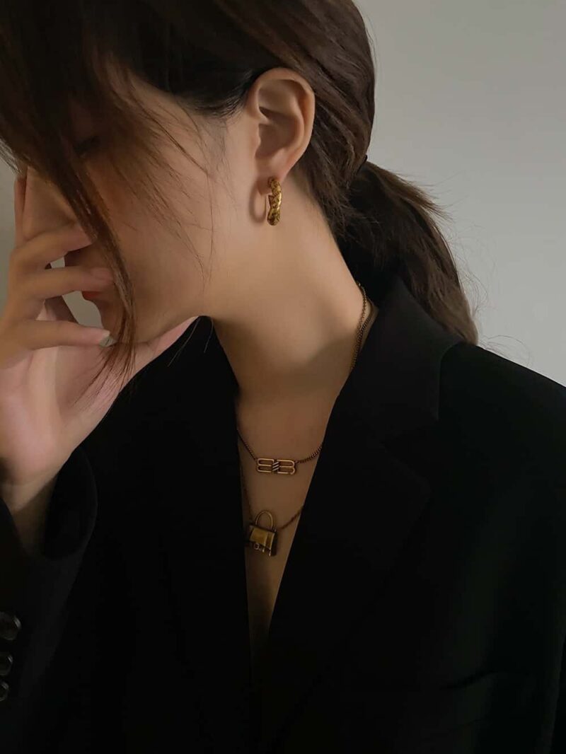 ☀️️巴黎世家BALENCIAGA金色包包👜项链 - Image 4