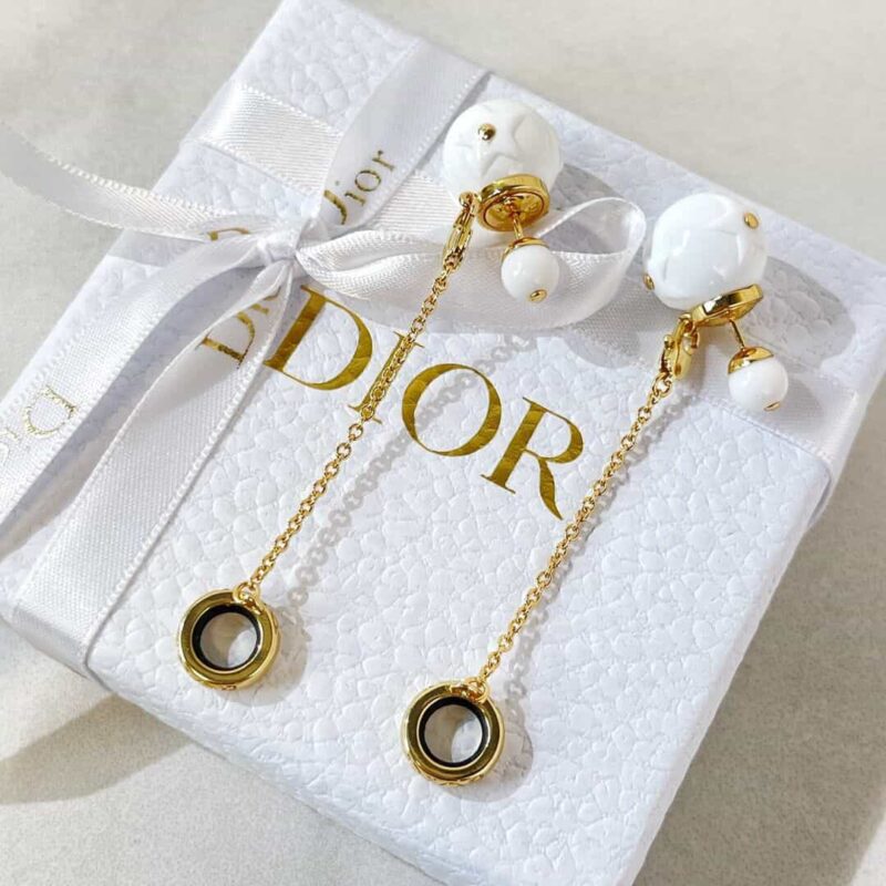 DIOR迪奥大小珍珠耳机链耳钉耳环