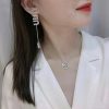 MIU MIU缪缪银色满钻流苏耳钉耳环