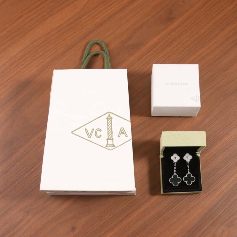 梵克雅宝Magic Alhambra黑玛瑙四叶草耳拍耳钉耳环 - Image 12