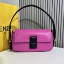 Fendi 中号法棍包，橙色拼接皮革