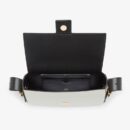 Fendi Mini Mon Tresor 水桶包，采用 ROMA 徽标小牛皮，银色