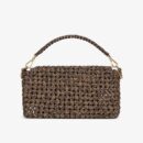 Fendi 中号法棍包，采用织物交织咖啡色