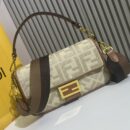 Fendi FF 图案面料腰包 棕色/黑色