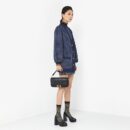 Fendi 中号法棍包，采用 FF 图案纳帕皮革，黑色