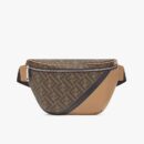 Fendi FF 图案面料腰包 棕色/黑色