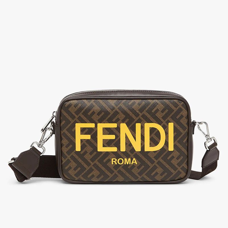 Fendi 中号 Peekaboo X-Tote FF 图案面料 咖啡色/黑色