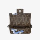 Fendi 中号法棍复刻包，鳄鱼皮，粉色