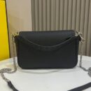 Fendi Mini Sunshine 购物袋，采用 ROMA 徽标小牛皮，灰色