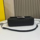 Fendi Mini Sunshine 购物袋，采用 ROMA 徽标小牛皮，灰色