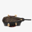 Fendi 中号法棍包，蓝色拼接皮革
